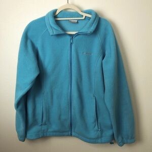 Columbia light blue fleece zippered jacket 1x